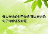 催人奮進(jìn)的句子介紹(催人奮進(jìn)的句子詳細(xì)情況如何)