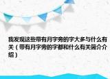 我發(fā)現(xiàn)這些帶有月字旁的字大多與什么有關(guān)（帶有月字旁的字都和什么有關(guān)簡介介紹）