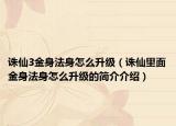 誅仙3金身法身怎么升級（誅仙里面金身法身怎么升級的簡介介紹）