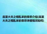 雖至大夫之相亂家的意思介紹(雖至大夫之相亂家的意思詳細(xì)情況如何)
