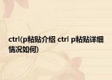 ctrl(p粘貼介紹 ctrl p粘貼詳細(xì)情況如何)