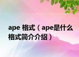 ape 格式（ape是什么格式簡介介紹）