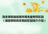 簡支梁和連續(xù)梁所用支座有何區(qū)別（連續(xù)梁和簡支梁的區(qū)別簡介介紹）