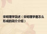 宋明理學(xué)簡(jiǎn)述（宋明理學(xué)是怎么形成的簡(jiǎn)介介紹）