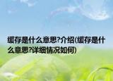 緩存是什么意思?介紹(緩存是什么意思?詳細(xì)情況如何)