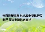 當日最新消息 林志穎老婆陳若儀家世 原來家境這么富裕
