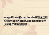 magnificent和spectacular有什么區(qū)別介紹(magnificent和spectacular有什么區(qū)別詳細(xì)情況如何)