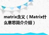 matrix含義（Matrix什么意思簡介介紹）