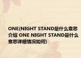 ONE(NIGHT STAND是什么意思介紹 ONE NIGHT STAND是什么意思詳細(xì)情況如何)