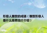 形容人雅致的成語(yǔ)（雅致形容人是什么意思簡(jiǎn)介介紹）