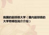 我國的副部級(jí)大學(xué)（國內(nèi)副部級(jí)的大學(xué)有哪些簡介介紹）