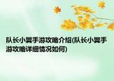 隊(duì)長(zhǎng)小翼手游攻略介紹(隊(duì)長(zhǎng)小翼手游攻略詳細(xì)情況如何)