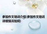 參加作文培訓(xùn)介紹(參加作文培訓(xùn)詳細情況如何)