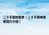二十不惑的意思（二十不惑啥意思簡介介紹）