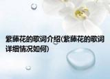 紫藤花的歌詞介紹(紫藤花的歌詞詳細(xì)情況如何)