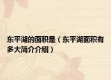 東平湖的面積是（東平湖面積有多大簡(jiǎn)介介紹）