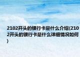 2102開(kāi)頭的銀行卡是什么介紹(2102開(kāi)頭的銀行卡是什么詳細(xì)情況如何)