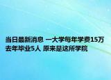 當(dāng)日最新消息 一大學(xué)每年學(xué)費15萬去年畢業(yè)5人 原來是這所學(xué)院