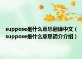 suppose是什么意思翻譯中文（suppose是什么意思簡(jiǎn)介介紹）