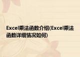 Excel乘法函數(shù)介紹(Excel乘法函數(shù)詳細(xì)情況如何)