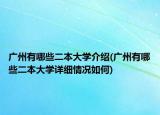 廣州有哪些二本大學(xué)介紹(廣州有哪些二本大學(xué)詳細(xì)情況如何)