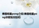 泰國明星pong介紹(泰國明星pong詳細情況如何)