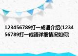123456789打一成語介紹(123456789打一成語詳細(xì)情況如何)