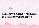 石家莊哪個小區(qū)比較好介紹(石家莊哪個小區(qū)比較好詳細(xì)情況如何)