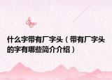 什么字帶有廠字頭（帶有廠字頭的字有哪些簡介介紹）