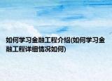 如何學(xué)習(xí)金融工程介紹(如何學(xué)習(xí)金融工程詳細(xì)情況如何)