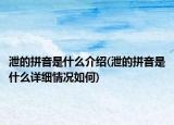 泄的拼音是什么介紹(泄的拼音是什么詳細情況如何)