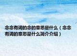 念念有詞的念的意思是什么（念念有詞的意思是什么簡介介紹）