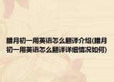 臘月初一用英語怎么翻譯介紹(臘月初一用英語怎么翻譯詳細(xì)情況如何)
