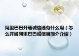 阿里巴巴開通誠信通有什么用（怎么開通阿里巴巴誠信通簡介介紹）