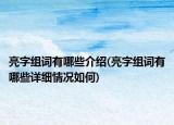 亮字組詞有哪些介紹(亮字組詞有哪些詳細情況如何)