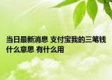 當(dāng)日最新消息 支付寶我的三筆錢(qián)什么意思 有什么用