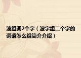 波組詞2個(gè)字（波字組二個(gè)字的詞語(yǔ)怎么組簡(jiǎn)介介紹）