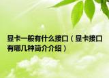 顯卡一般有什么接口（顯卡接口有哪幾種簡(jiǎn)介介紹）