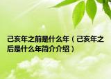 己亥年之前是什么年（己亥年之后是什么年簡(jiǎn)介介紹）