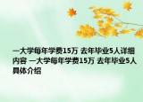一大學(xué)每年學(xué)費15萬 去年畢業(yè)5人詳細(xì)內(nèi)容 一大學(xué)每年學(xué)費15萬 去年畢業(yè)5人具體介紹