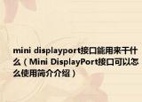mini displayport接口能用來(lái)干什么（Mini DisplayPort接口可以怎么使用簡(jiǎn)介介紹）