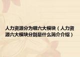 人力資源分為哪六大模塊（人力資源六大模塊分別是什么簡介介紹）