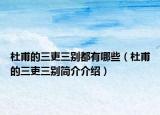 杜甫的三吏三別都有哪些（杜甫的三吏三別簡(jiǎn)介介紹）