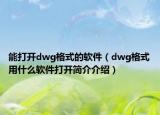 能打開dwg格式的軟件（dwg格式用什么軟件打開簡介介紹）