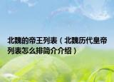 北魏的帝王列表（北魏歷代皇帝列表怎么排簡(jiǎn)介介紹）