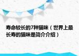壽命較長(zhǎng)的7種貓咪（世界上最長(zhǎng)壽的貓咪是簡(jiǎn)介介紹）