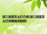 劍三劍圣怎么打介紹(劍三劍圣怎么打詳細(xì)情況如何)
