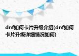 dnf如何卡片升級(jí)介紹(dnf如何卡片升級(jí)詳細(xì)情況如何)