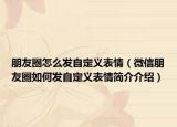 朋友圈怎么發(fā)自定義表情（微信朋友圈如何發(fā)自定義表情簡介介紹）