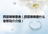 西宮娘娘是誰（西宮娘娘是什么意思簡(jiǎn)介介紹）